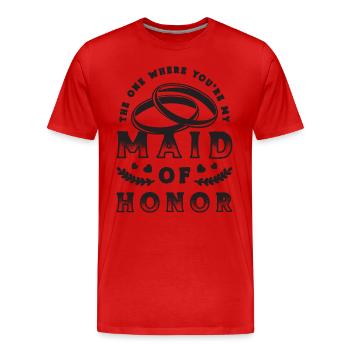 The One Where You're Wedding Party Maid Of Honors - Men's Premium Organic T-Shirt - red - Front - Damien (186cm)