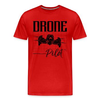 Drone Pilot Quadcopter Racing Machine Drone Racer - Männer Premium Bio T-Shirt - Rot - Vorne - Damien (186cm)