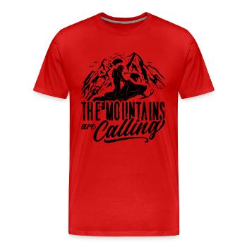 The Mountains Are Winter Sports Snowmobile Racer - Männer Premium Bio T-Shirt - Rot - Vorne - Damien (186cm)