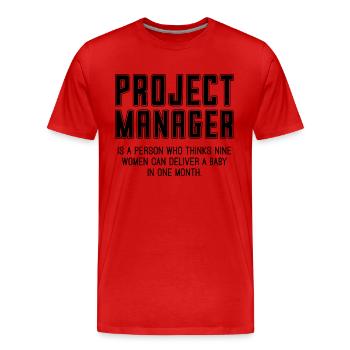 Project Manager Is A Profession Project Managers - Men's Premium Organic T-Shirt - red - Front - Damien (186cm)