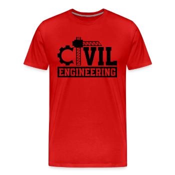 Entrepreneur en génie civil Ingénieurs de projet - T-shirt bio Premium Homme - rouge - Devant - Damien (186cm)