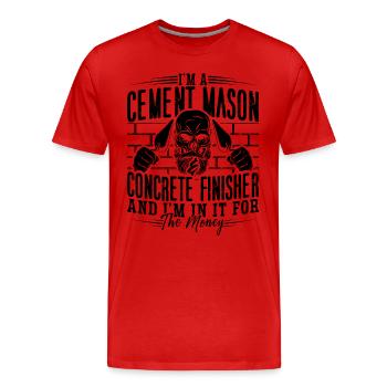 Je suis un maçon de ciment et un béton de finition - T-shirt bio Premium Homme - rouge - Devant - Damien (186cm)
