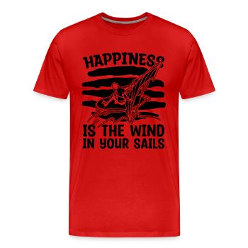 Le bonheur est l’amateur de planche à voile wakeboard - T-shirt bio Premium Homme - rouge - Devant - Damien (186cm)