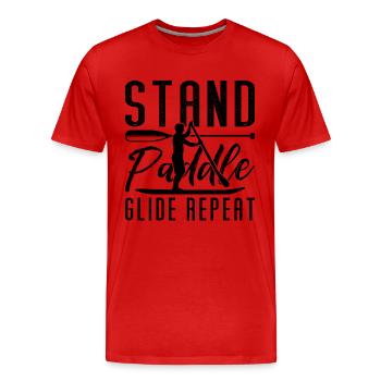 Stand Paddle Glide Répéter SUP Board Paddle Boarder - T-shirt bio Premium Homme - rouge - Devant - Damien (186cm)