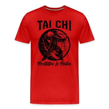 Tai Chi Méditation En Mouvement Tai Chi Amoureux Qigong - T-shirt bio Premium Homme - rouge - Devant - Damien (186cm)