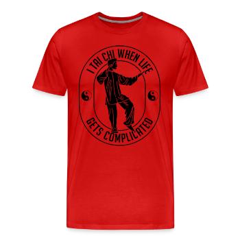 I Tai Chi When Life Gets Meditation Tai Chi Lover - Männer Premium Bio T-Shirt - Rot - Vorne - Damien (186cm)