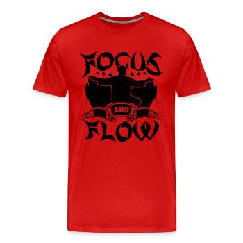 Focus And Flow Méditation Ninjutsu Qigong Lover - T-shirt bio Premium Homme - rouge - Devant - Damien (186cm)