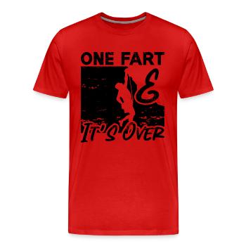 Un pet et c’est fini d’escalader un grimpeur de bloc - T-shirt bio Premium Homme - rouge - Devant - Damien (186cm)