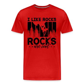 I Like Rocks Rocks Are Retro Climbing Rock Climber - Männer Premium Bio T-Shirt - Rot - Vorne - Damien (186cm)