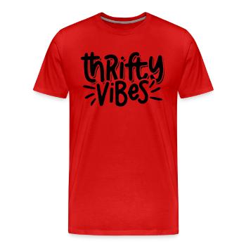 Thrifty Vibes Thrift Shopping Second Hand Thrifter - Männer Premium Bio T-Shirt - Rot - Vorne - Damien (186cm)