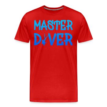 Master Diver - Männer Premium Bio T-Shirt - Rot - Vorne - Damien (186cm)