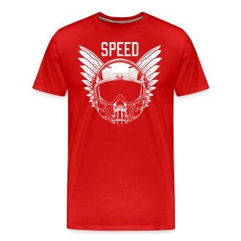 Speed - Männer Premium Bio T-Shirt - Rot - Vorne - Damien (186cm)
