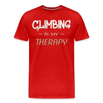 klettern - Männer Premium Bio T-Shirt - Rot - Vorne - Damien (186cm)