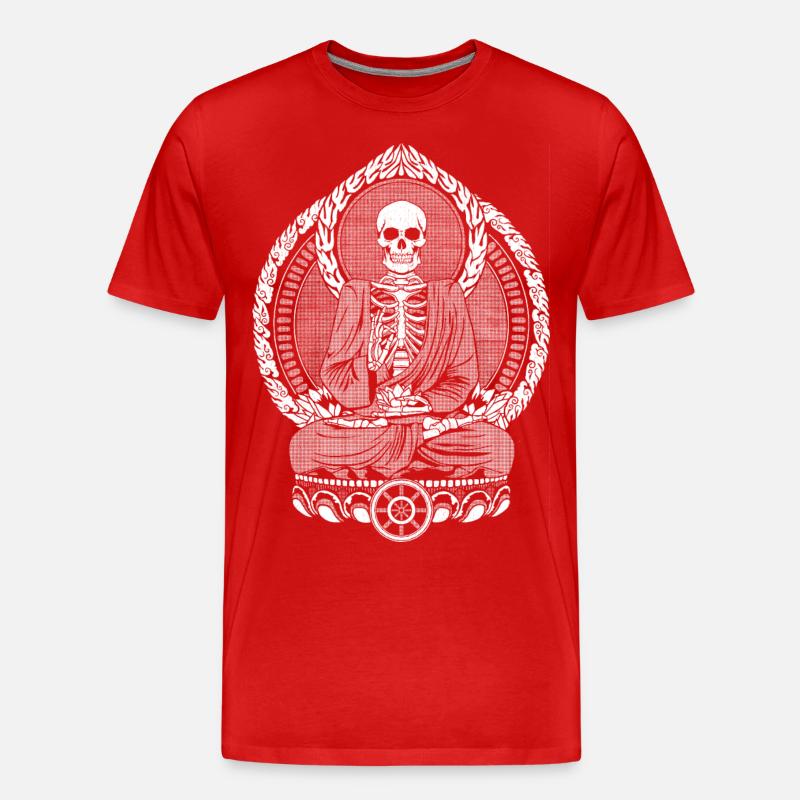 Skeletton Buddha White - Männer Premium Bio T-Shirt - Rot