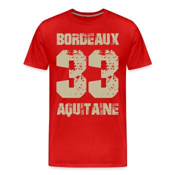 France Aquitaine Gironde Bordeaux 33 Aquitaine - T-shirt bio Premium Homme - rouge - Devant - Damien (186cm)