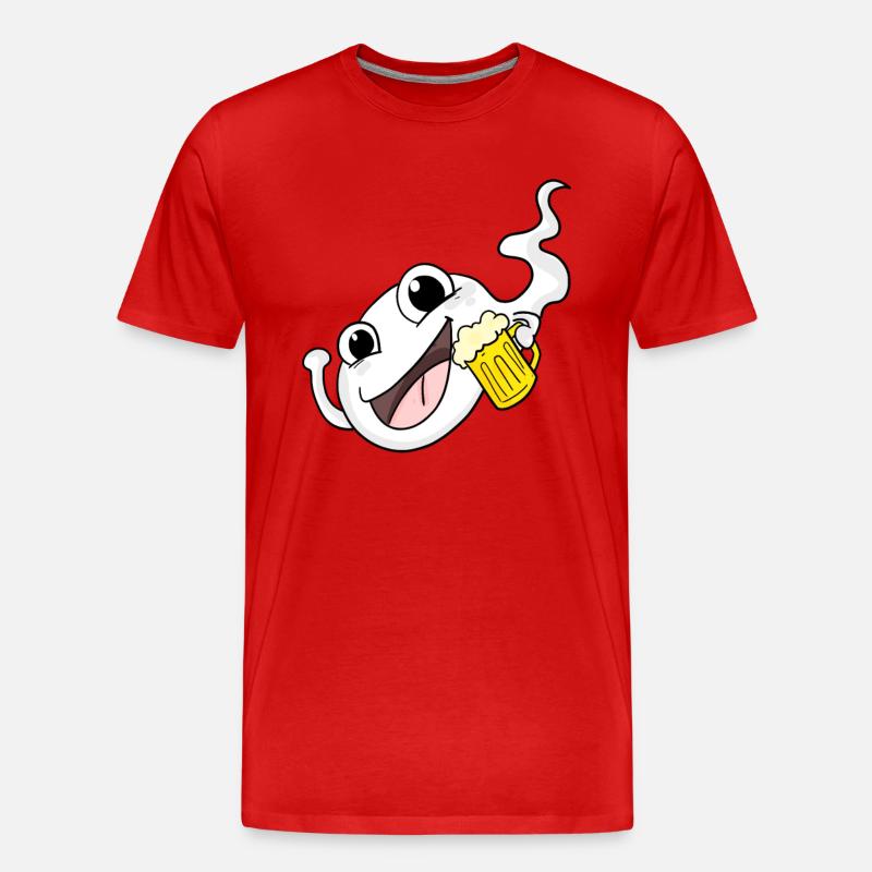 Sperma mit Bier - Männer Premium Bio T-Shirt - Rot