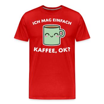 Kaffee Frühaufsteher Büroleben - Männer Premium Bio T-Shirt - Rot - Vorne - Damien (186cm)