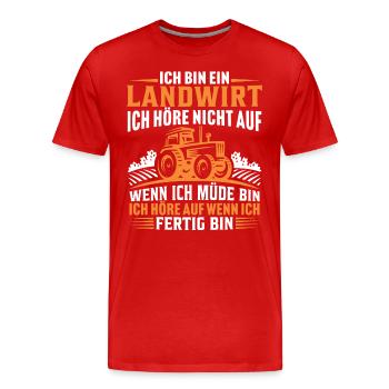 Ich bin ein Landwirt - Männer Premium Bio T-Shirt - Rot - Vorne - Damien (186cm)