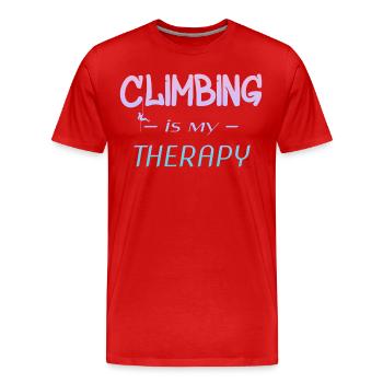 Klettern Kletterwand Climbing Bouldern - Männer Premium Bio T-Shirt - Rot - Vorne - Damien (186cm)
