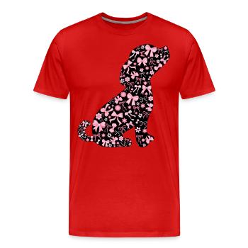 Cadeau Mignon Noeud Coquette Rose Chien - T-shirt bio Premium Homme - rouge - Devant - Damien (186cm)