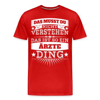 Arzt - Männer Premium Bio T-Shirt - Rot - Vorne - Damien (186cm)