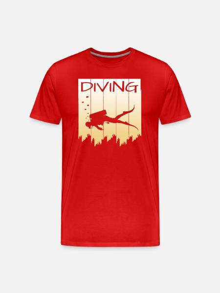 Tauchen - Männer Premium Bio T-Shirt - Rot