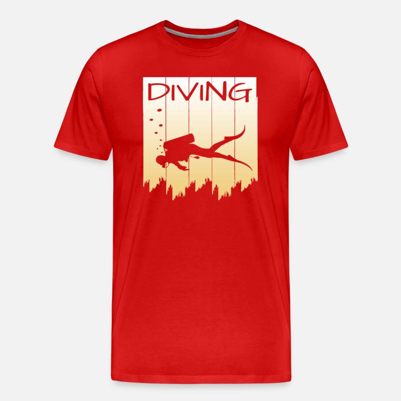 Tauchen - Männer Premium Bio T-Shirt - Rot