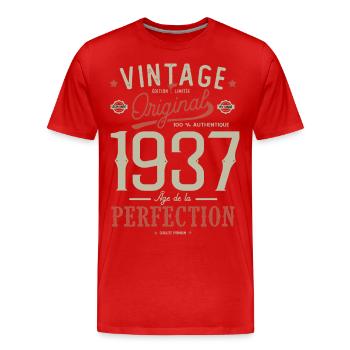 Birthday gift 85 years born in 1937 - Men's Premium Organic T-Shirt - red - Front - Damien (186cm)