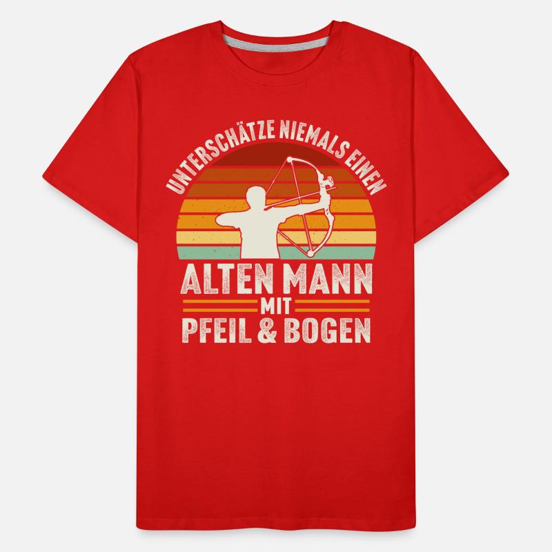Alten mann mit pfeil und bogen Männer Premium Bio T-Shirt