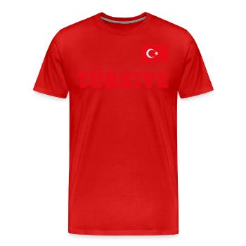 Look maillot de la Turquie – TÜRKIYE - Commode drapeau drapeau - T-shirt bio Premium Homme - rouge - Devant - Damien (186cm)