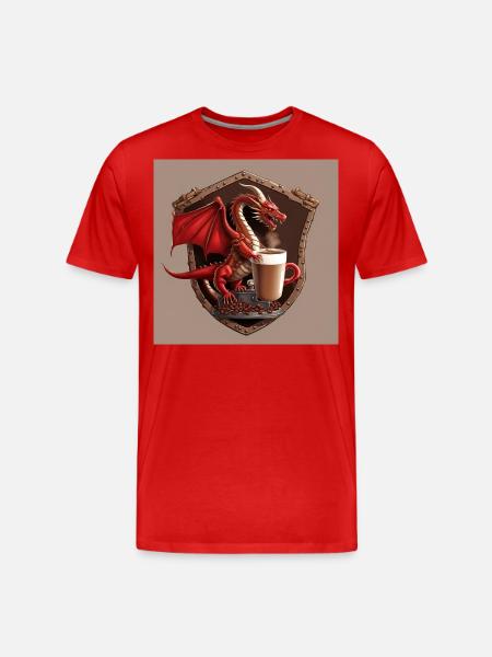 Welsh Coffee Shield - Men's Premium Organic T-Shirt - red