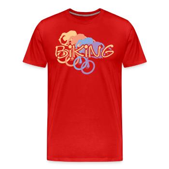 Biken Biker Bike - Männer Premium Bio T-Shirt - Rot - Vorne - Damien (186cm)