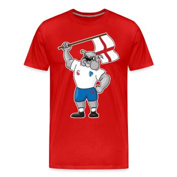ANGLETERRE Football Britain Football Bulldog Bulldog - T-shirt bio Premium Homme - rouge - Devant - Damien (186cm)