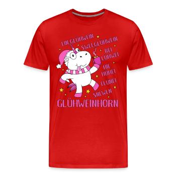 Glühweinhorn Einhorn Glühwein Sprüche Geschenk - Männer Premium Bio T-Shirt - Rot - Vorne - Damien (186cm)