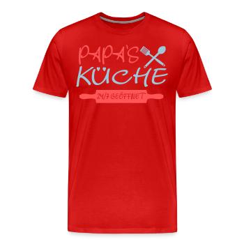 Papas Küche 24h - Männer Premium Bio T-Shirt - Rot - Vorne - Damien (186cm)