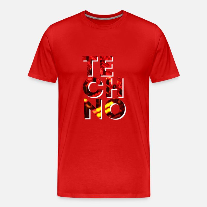 TECHNO - Männer Premium Bio T-Shirt - Rot