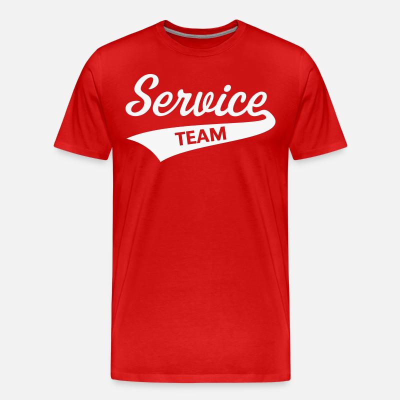 Service Team (Berufskleidung / White) - Männer Premium Bio T-Shirt - Rot