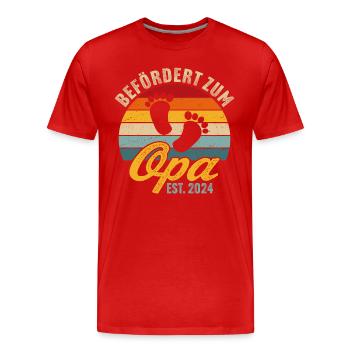 Befördert zum Opa 2024 Großvater seit 2024 - Männer Premium Bio T-Shirt - Rot - Vorne - Damien (186cm)