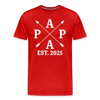 Papa Est. 2025 - T-shirt bio Premium Homme - rouge - Devant - Damien (186cm)