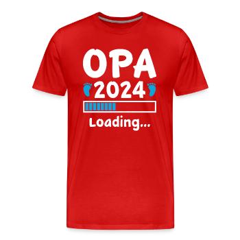 Opa 2024 Loading - Männer Premium Bio T-Shirt - Rot - Vorne - Damien (186cm)