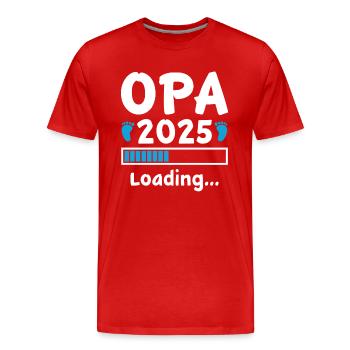 Opa 2025 Loading - Männer Premium Bio T-Shirt - Rot - Vorne - Damien (186cm)