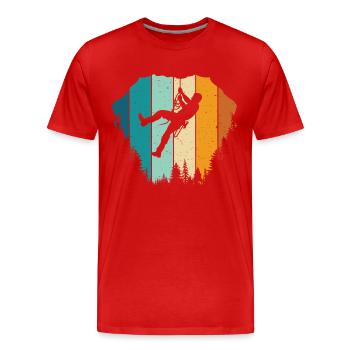 Grimpeur d’escalade - T-shirt bio Premium Homme - rouge - Devant - Damien (186cm)
