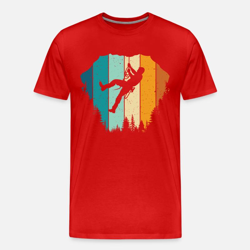 Rock Climbing Climber - Männer Premium Bio T-Shirt - Rot