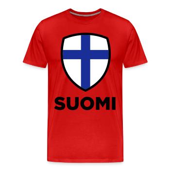 Drapeau national de la Finlande - T-shirt bio Premium Homme - rouge - Devant - Damien (186cm)