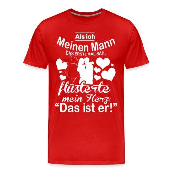 Ich liebe meinen Mann - Ehemann - Männer Premium Bio T-Shirt - Rot - Vorne - Damien (186cm)