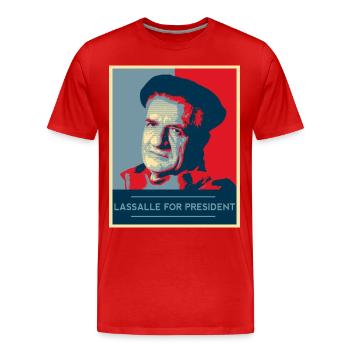 "Lassalle-Obama für Präsidenten" - Männer Premium Bio T-Shirt - Rot - Vorne - Damien (186cm)