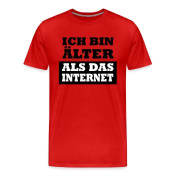 Ich bin Älter als das Internet - Männer Premium Bio T-Shirt - Rot - Vorne - Damien (186cm)