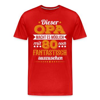 80. Geburtstag Mann Geschenk Opa Männer - Männer Premium Bio T-Shirt - Rot - Vorne - Damien (186cm)