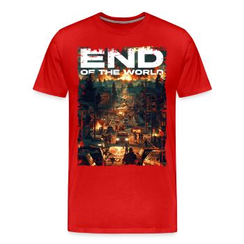 Zombie Apocalypse - End of the World 02 - Men's Premium Organic T-Shirt - red - Front - Damien (186cm)