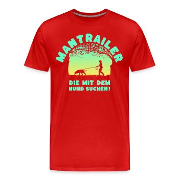 MANTRAILER SUNSET Frau - Männer Premium Bio T-Shirt - Rot - Vorne - Damien (186cm)
